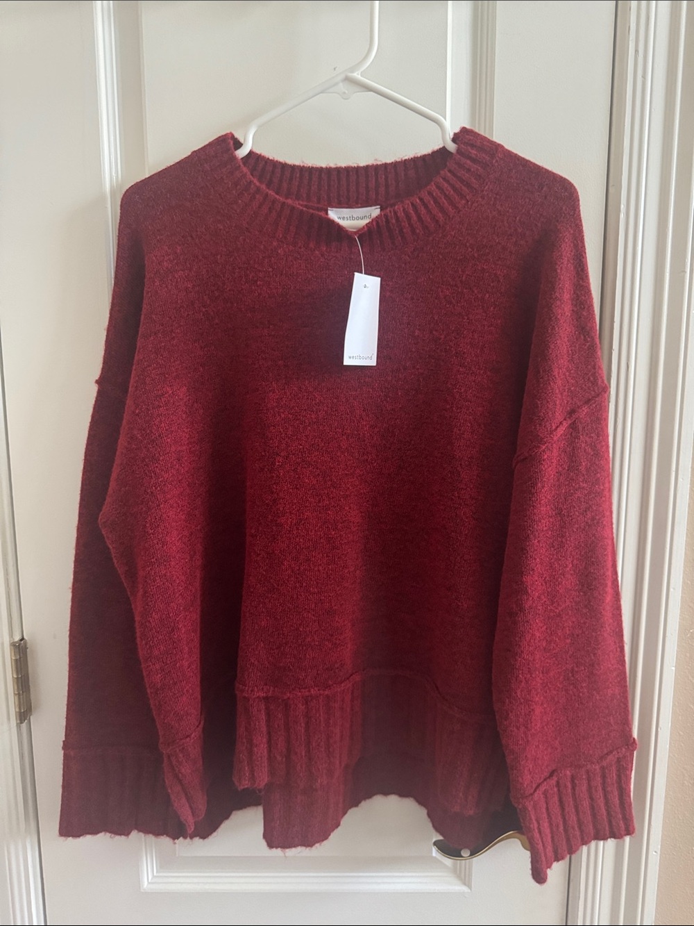 Westbound Crewneck Sweater in Wine Red